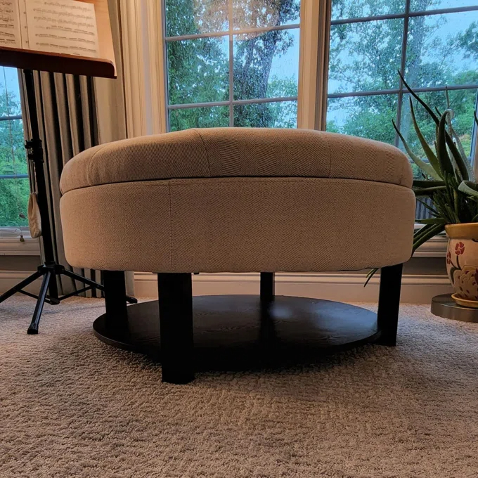 【Furniture】Lindquist Round Tufted Storage Ottoman