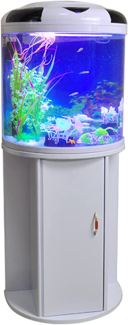 【Pet】Semi-Circular Fish Tank, Silent Acrylic Aquarium for Home Office Living Room, Water-Free Fish Tank