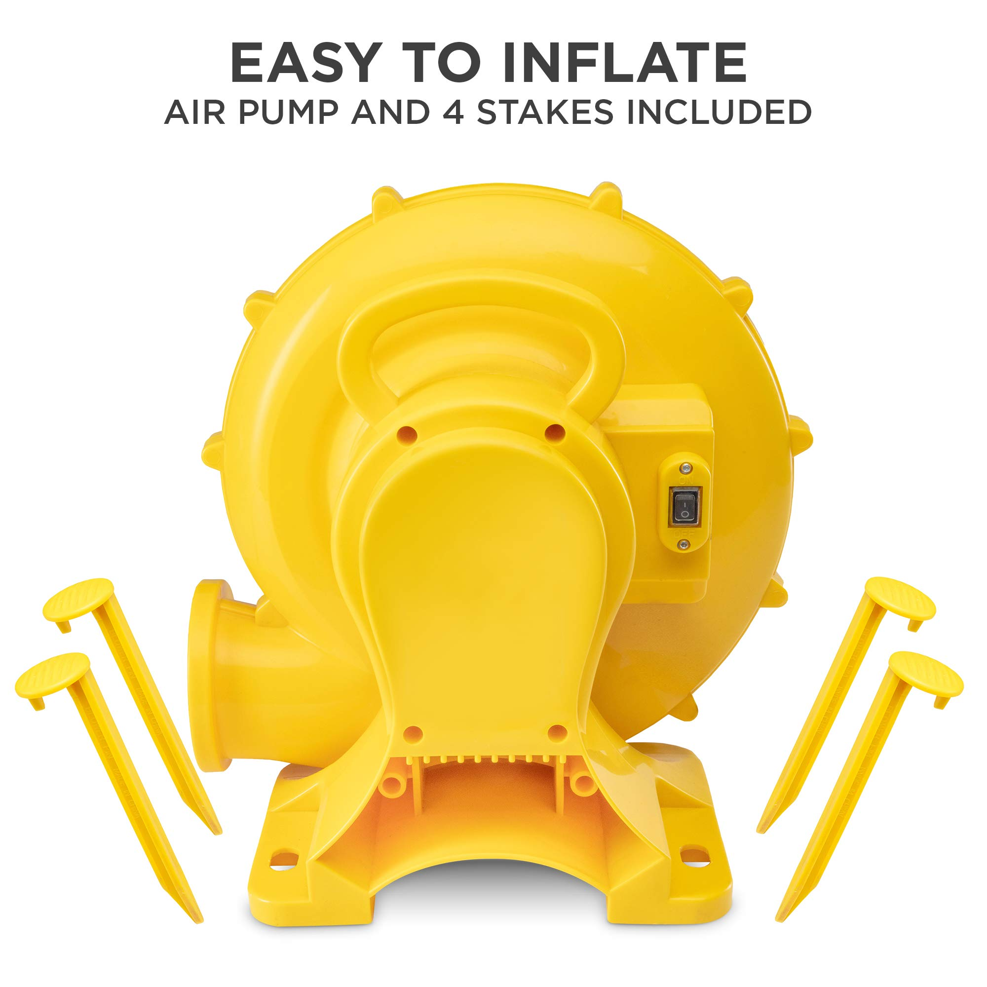 【Baby&Kids】Dual Slide Roundabout Inflatable Water Park - Climbing Wall, Slides, Bounce House & Huge Pool