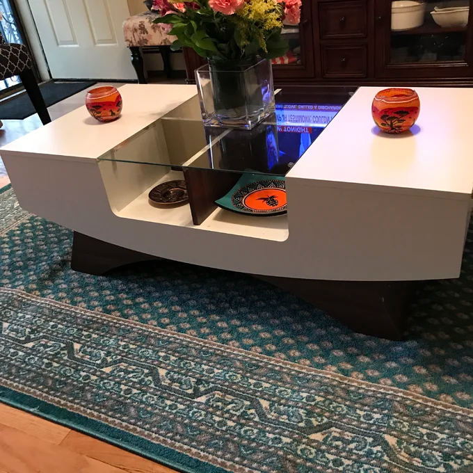 【Furniture】Madilynn Trestle Coffee Table with Storage