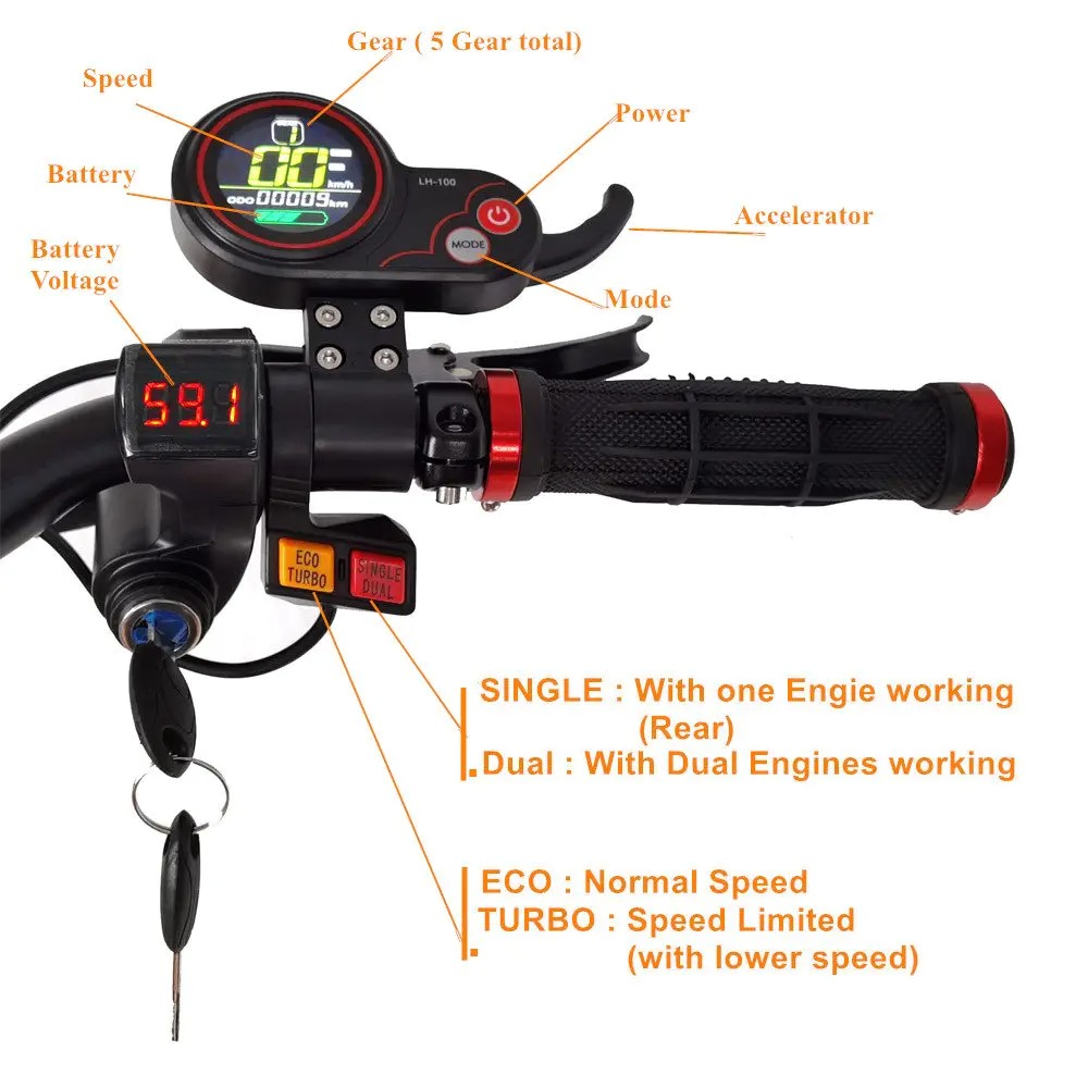 【Sports&Outdoors】90-150KMFLJ Upgraded Version 13 Inch Wheels 60V 6000W E Scooter 90-150KM