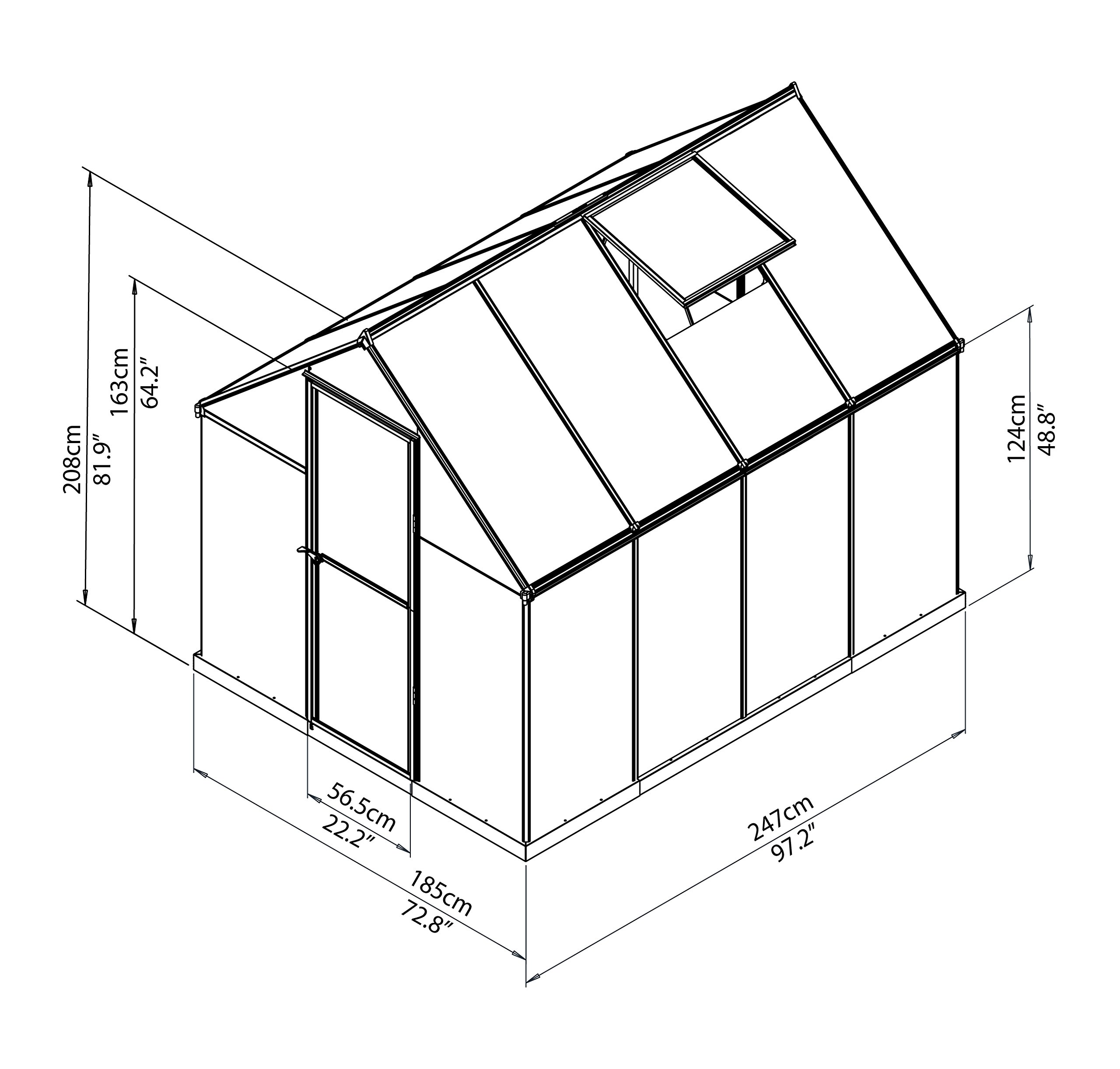【Home&Garden】Canopia Hybrid 6' x 8' Greenhouse - Forest Green