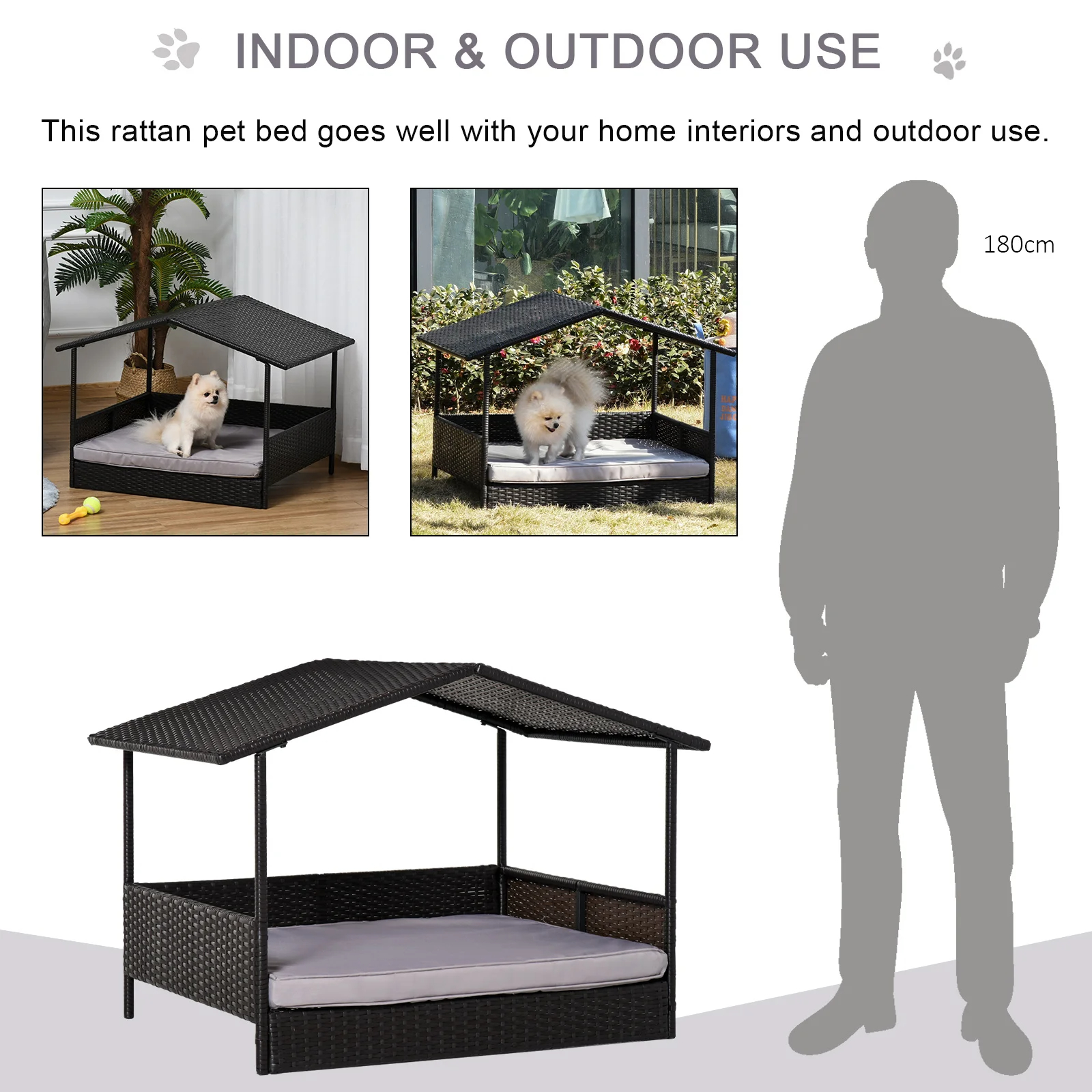 【Pet】Lollis Outdoor Wicker Cot Dog Bed