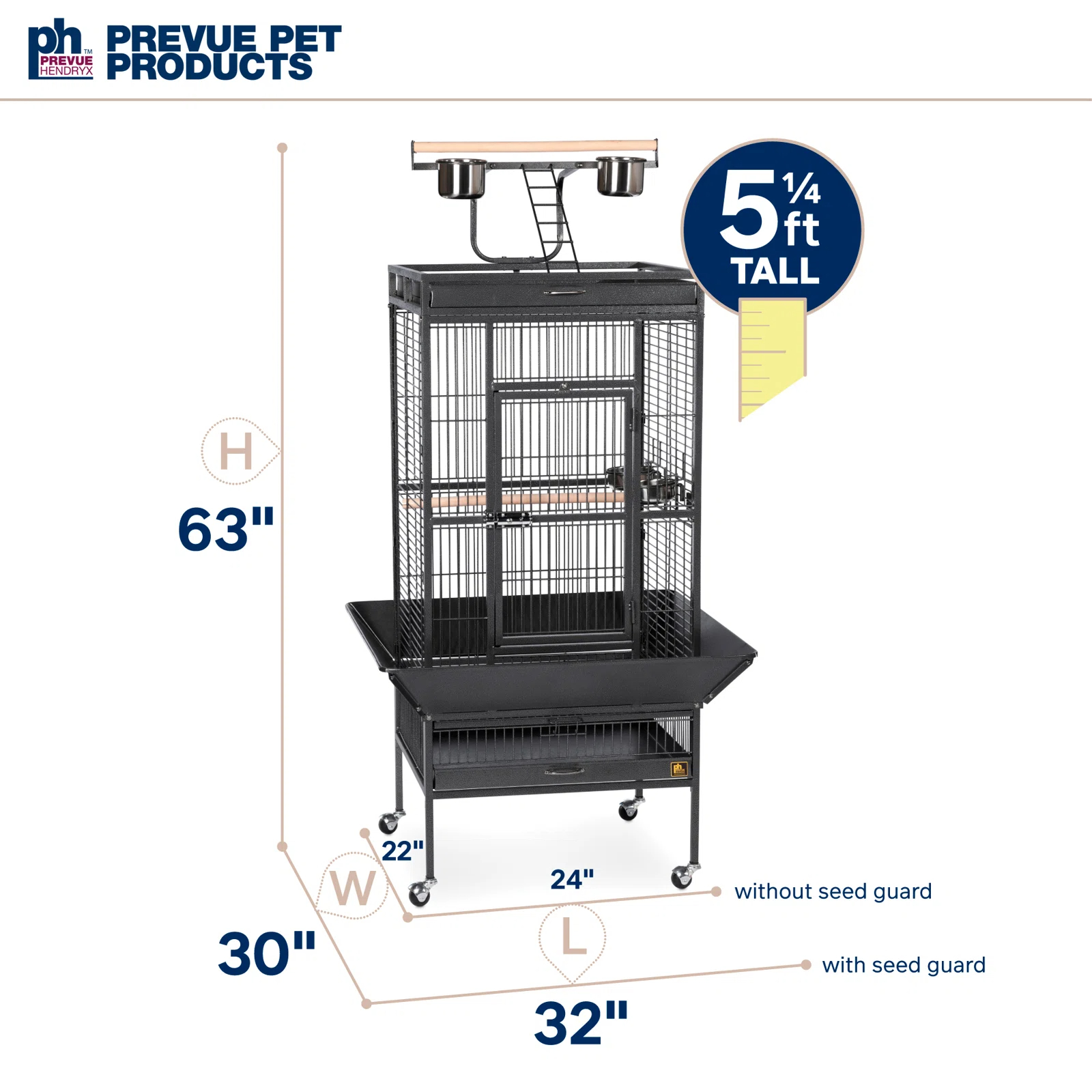 【Pet】Bremer Steel Play Top Floor Bird Cage with Wheels