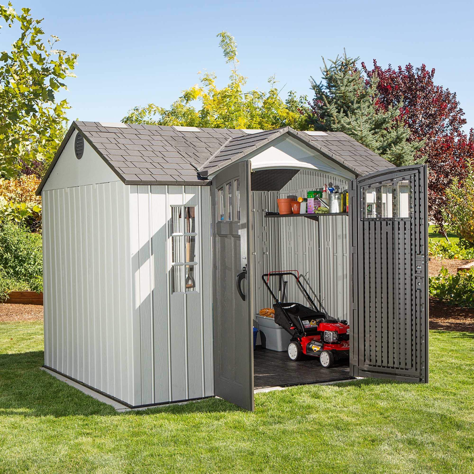 【Storage Shed】10 x 8 Ft. Outdoor Storage Shed, Gray