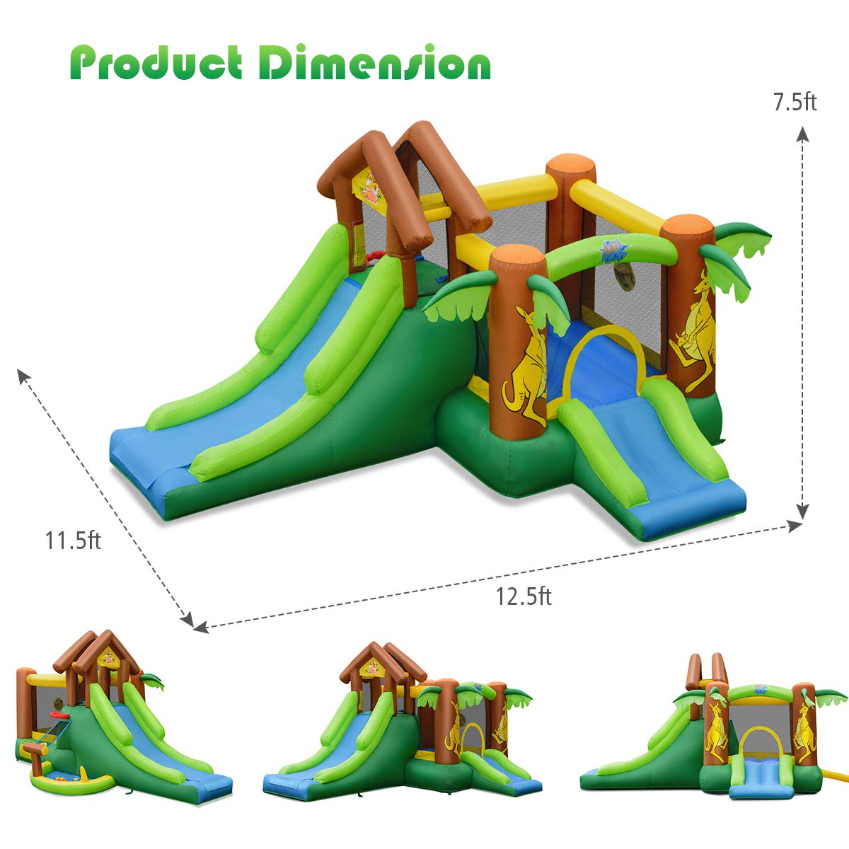 【Baby&Kids】Inflatable Water Slide Park, 6 in 1 Multifunctional Kids Water Slide Bouncy Castle