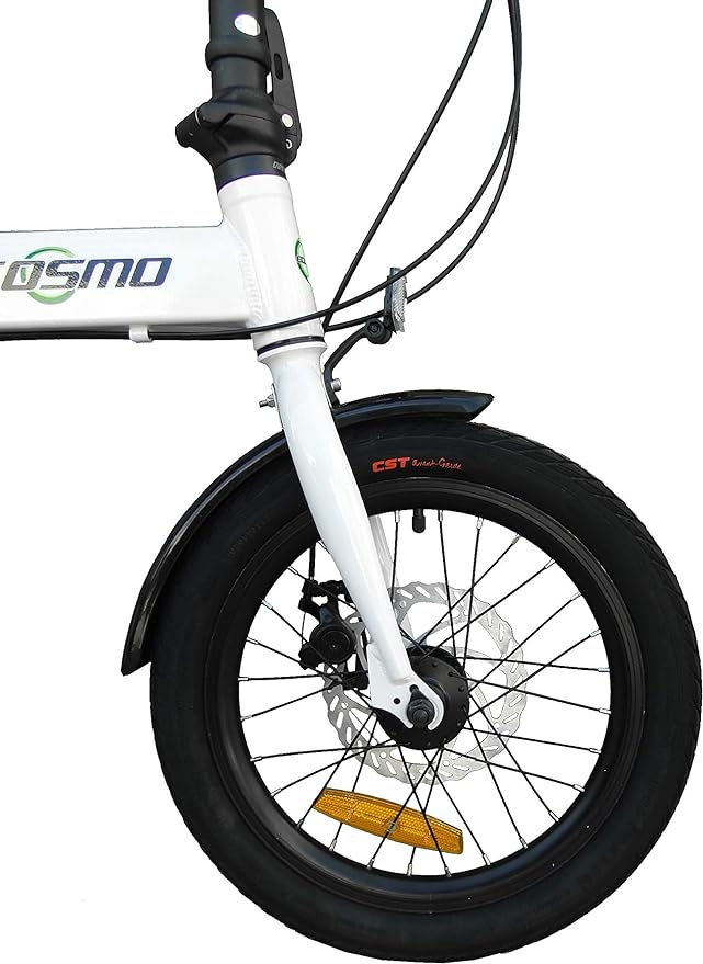 ECOSMO 16-Inch Lightweight Alloy Folding City Bike, 6 SP SHIMANO, Dual Disc Brakes - 16AF02W