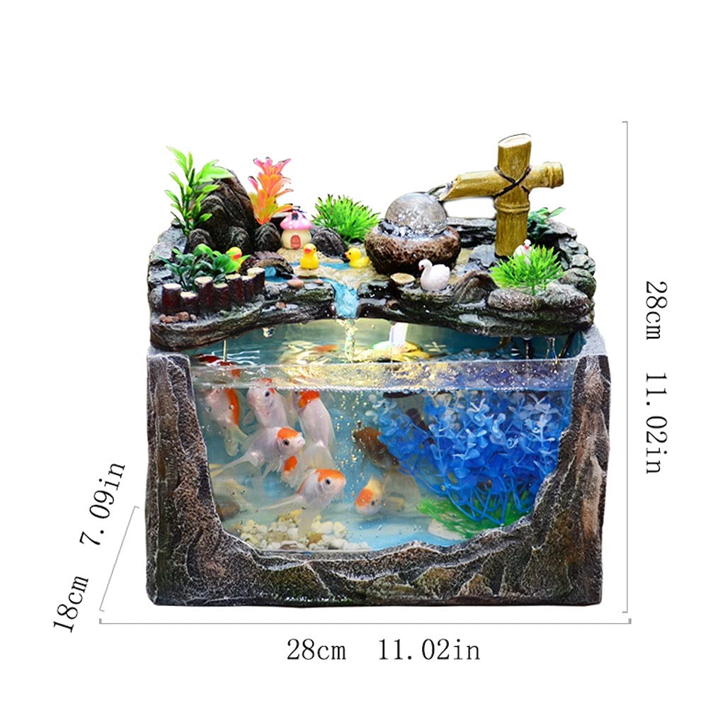 【Pet】Fishbowl Rockery & Water Creative Small Tank Living Room Family Aquarium Fish Tank