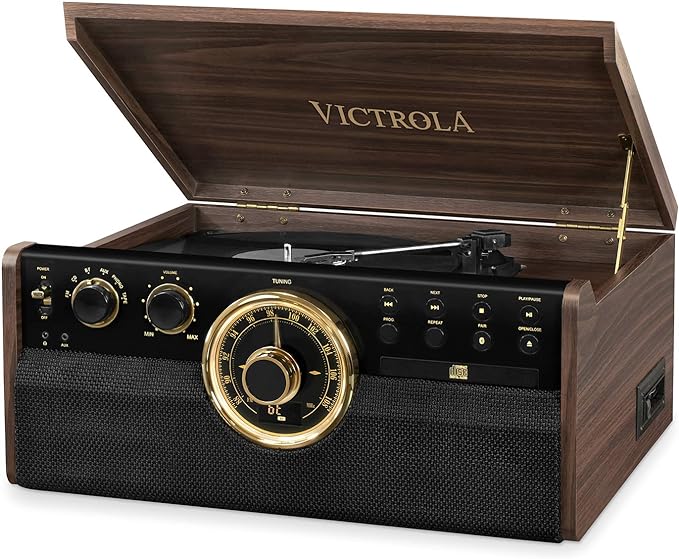 Victrola Empire Bluetooth Record Player – 6-in-1 Music Center