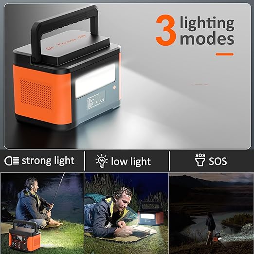 Tiexei Portable Power Station 600W, 512Wh LiFePO4 Battery Pack