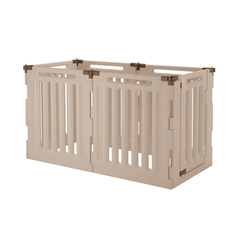 【Home&Garden】Convertible Indoor/Outdoor Pet Playpen, Large, Soft Tan/Mocha