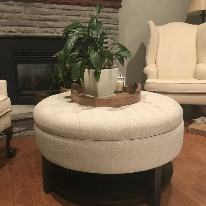 【Furniture】Lindquist Round Tufted Storage Ottoman