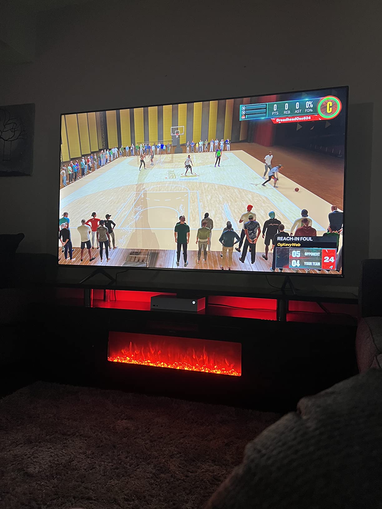 【Furniture】Fireplace TV Stand with 36