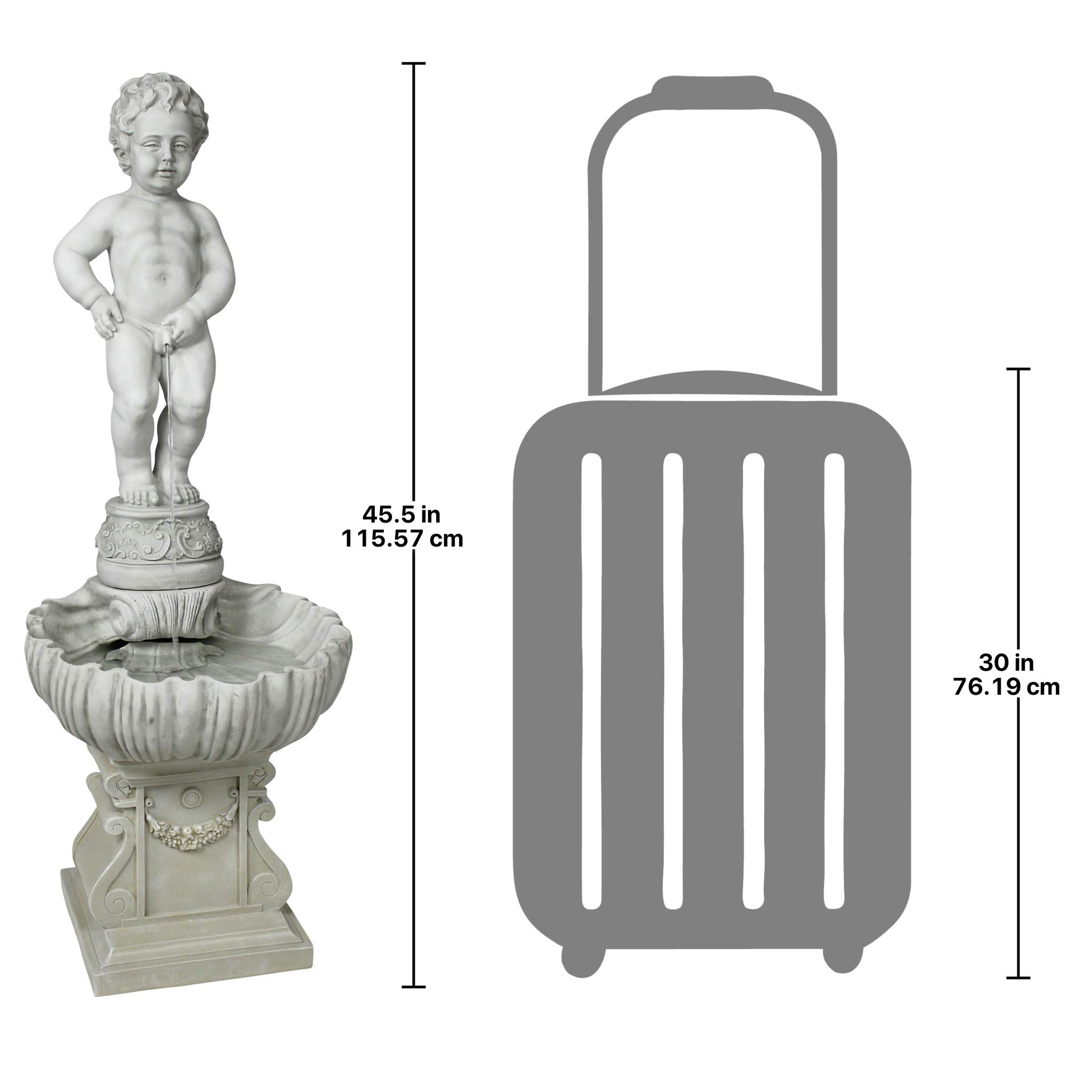 【Décor】Complete Manneken Pis Peeing Boy Water Fountain Garden Decor with Base Outdoor Water Feature