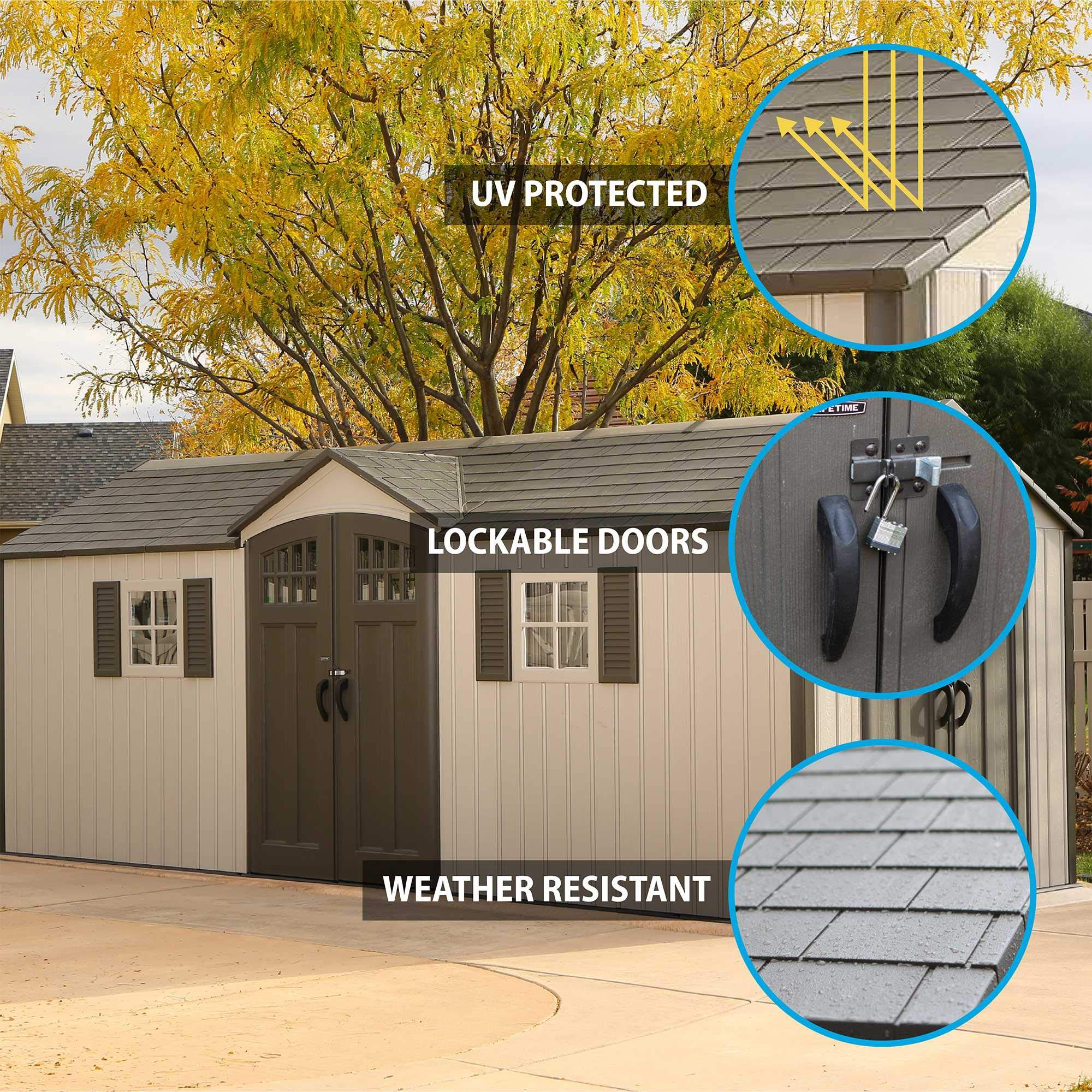 【Storage Shed】20 ft. W x 8 ft. D Plastic Storage Shed