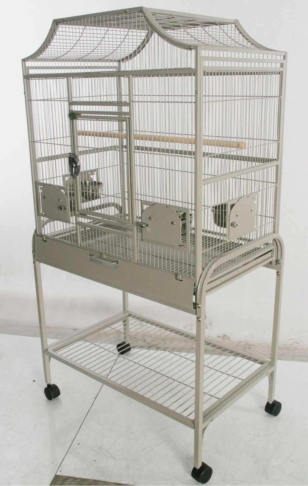 【Pet】Elinor 55'' Iron Victorian Top Floor Bird Cage with Wheels