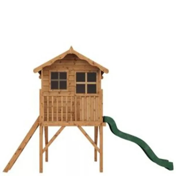 【Sports&Outdoors】Mercia 12 x 5ft Wooden Poppy Playhouse including Tower & Slide