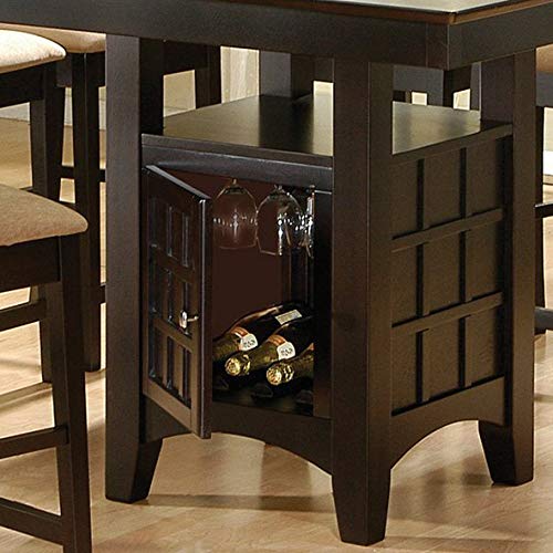 【Furniture】9 Piece Counter Height Storage Dining Table with Lazy Susan & Chair Set