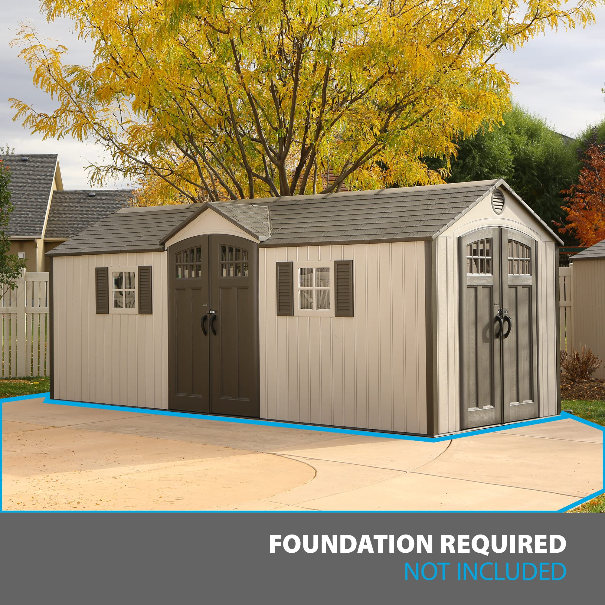 【Storage Shed】20 ft. W x 8 ft. D Plastic Storage Shed