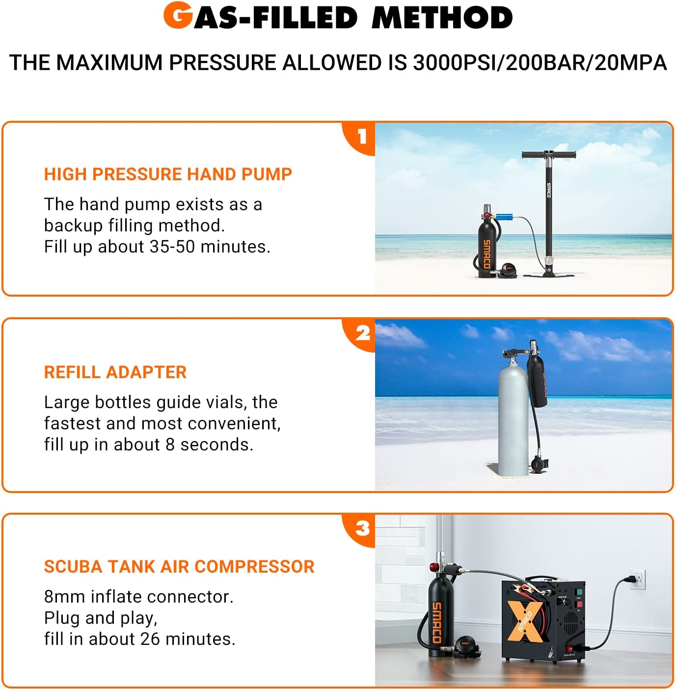 【Sports&Outdoors】Scuba Tank Diving Gear for Diver 1L Mini Scuba Tank Oxygen Cylinder with 15-20 Minutes Underwater Breathing Portable Diving