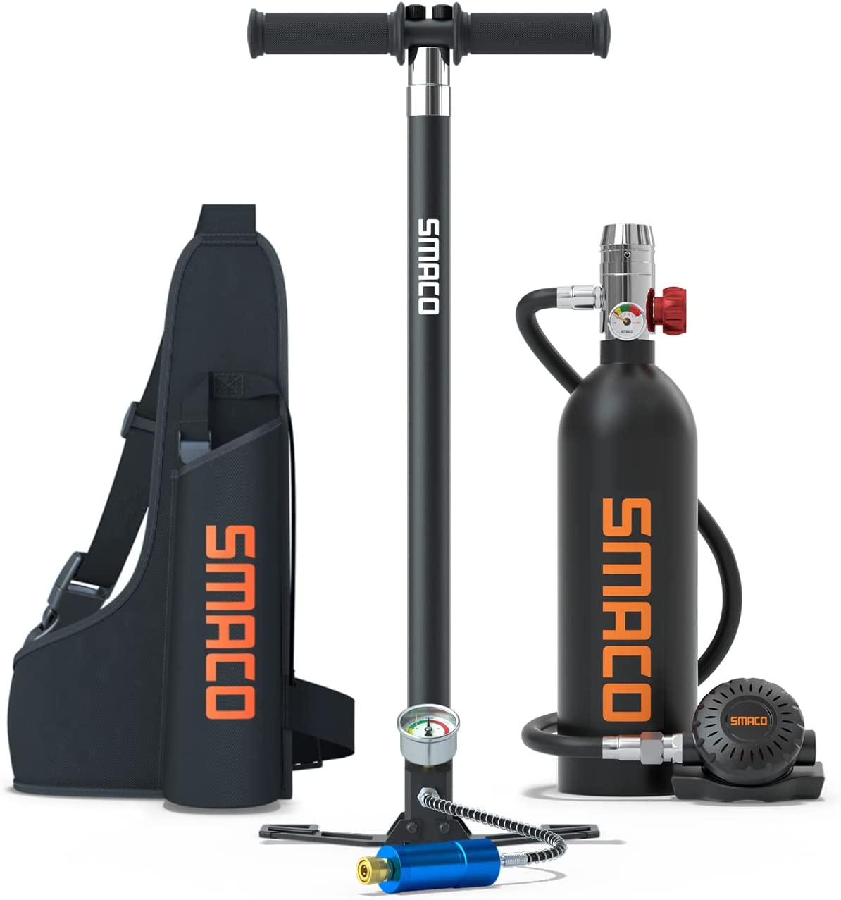 【Sports&Outdoors】Scuba Tank Diving Gear for Diver 1L Mini Scuba Tank Oxygen Cylinder with 15-20 Minutes Underwater Breathing Portable Diving