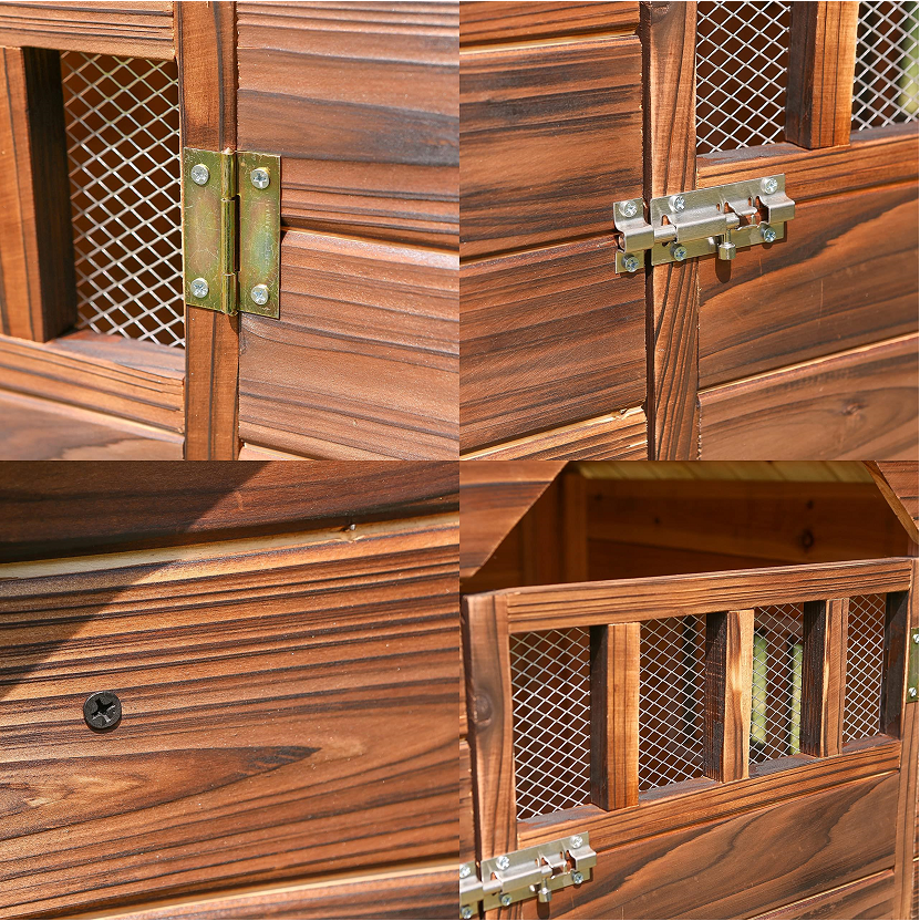 【Pet】Dog Kennels for Outside, Wood Dog House Outdoor Dog Kennel Dog Cage Villa, 36x39x37 in