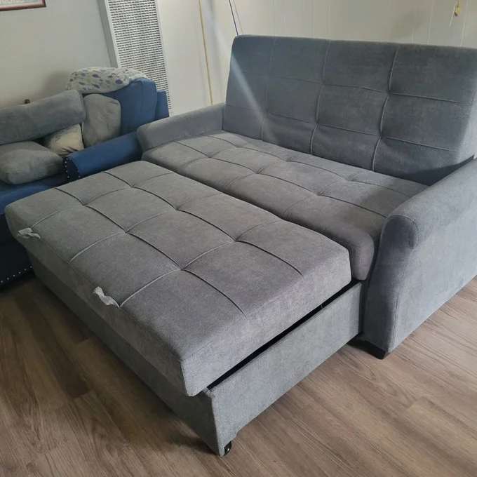 Serta Sabrina 72.6'' Queen Rolled Arm Tufted Back Convertible Sleeper Sofa with Cushions