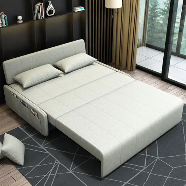 【Furniture】Online store limited time offer! Nordic Convertible Sofa Bed Cotton Linen Upholstery