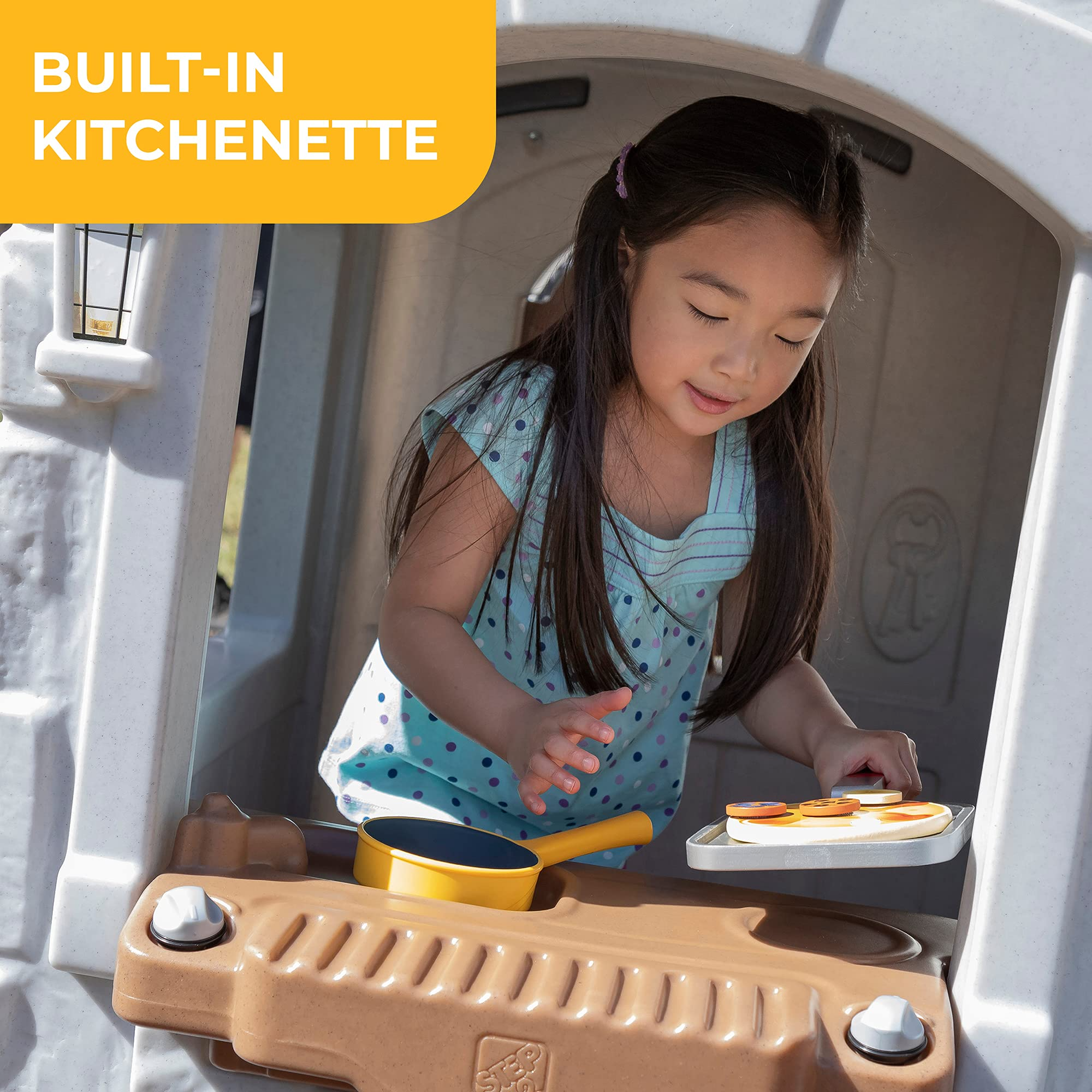 【Sports&Outdoors】Enchanting Adventures 2-Story Playhouse & Slide, Blue