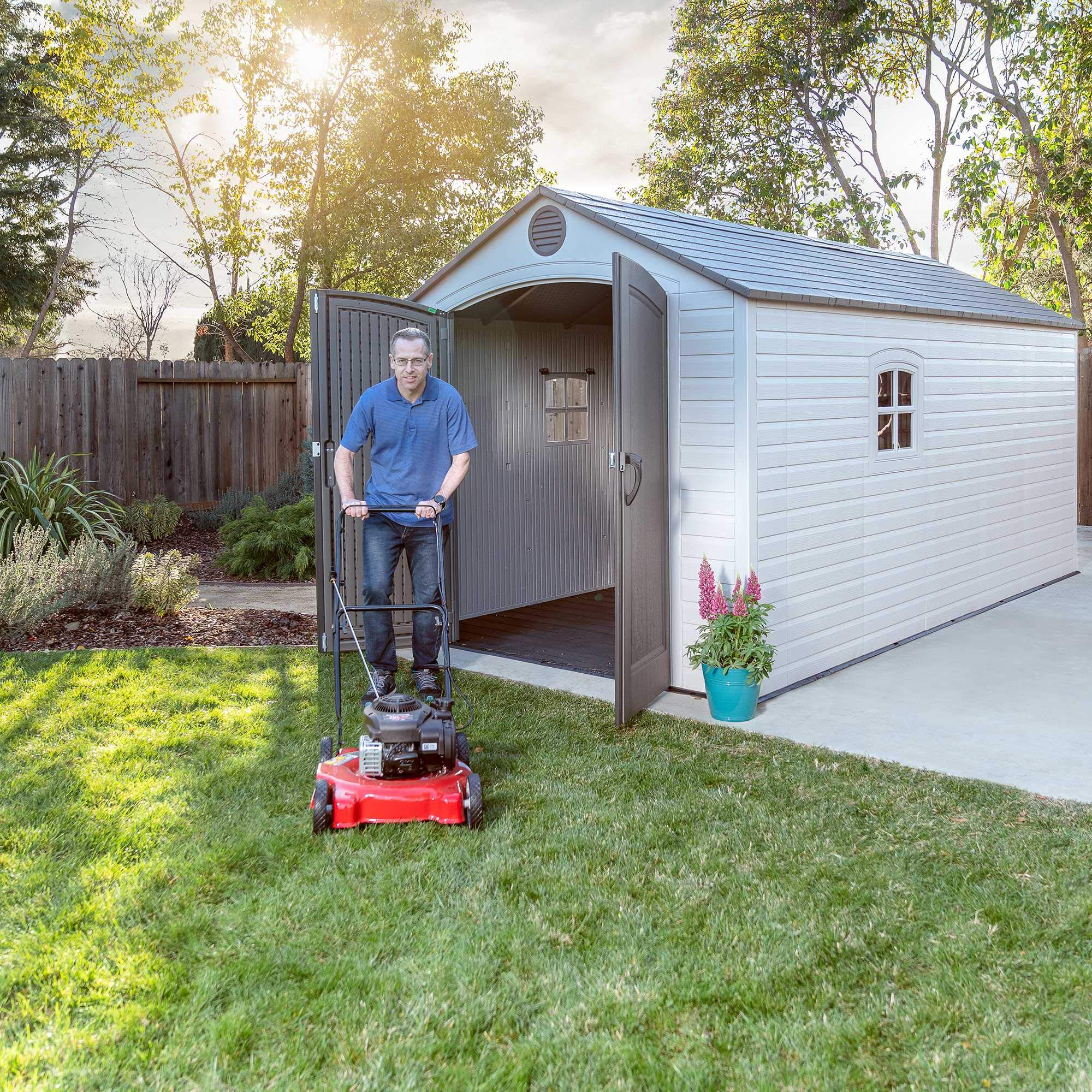 【Storage Shed】8 x 15 Ft. Outdoor Storage Shed, Desert Sand