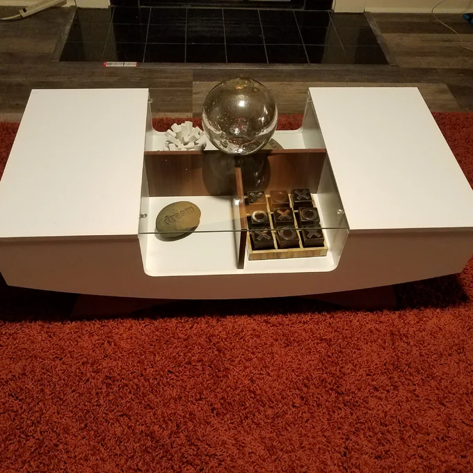 【Furniture】Madilynn Trestle Coffee Table with Storage