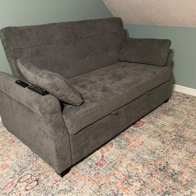 Serta Sabrina 72.6'' Queen Rolled Arm Tufted Back Convertible Sleeper Sofa with Cushions