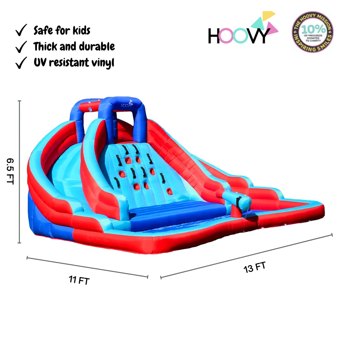 【Baby&Kids】Double Water Slide with Climbing Wall  6.5x13x11 FT  Inflatable Double Water Slide