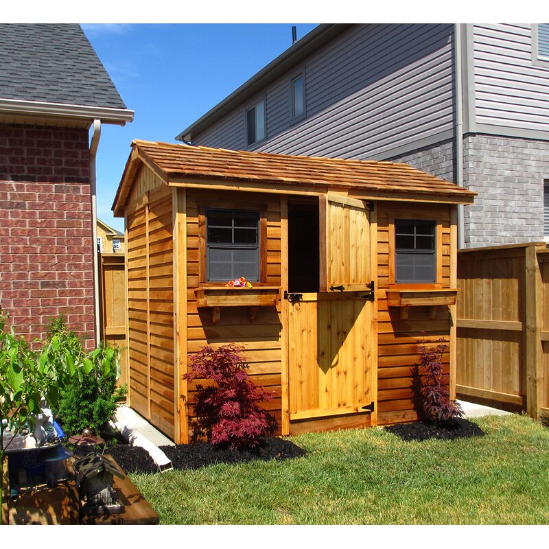 【Storage Shed】9 ft. W x 6 ft. D Solid Wood Storage Shed