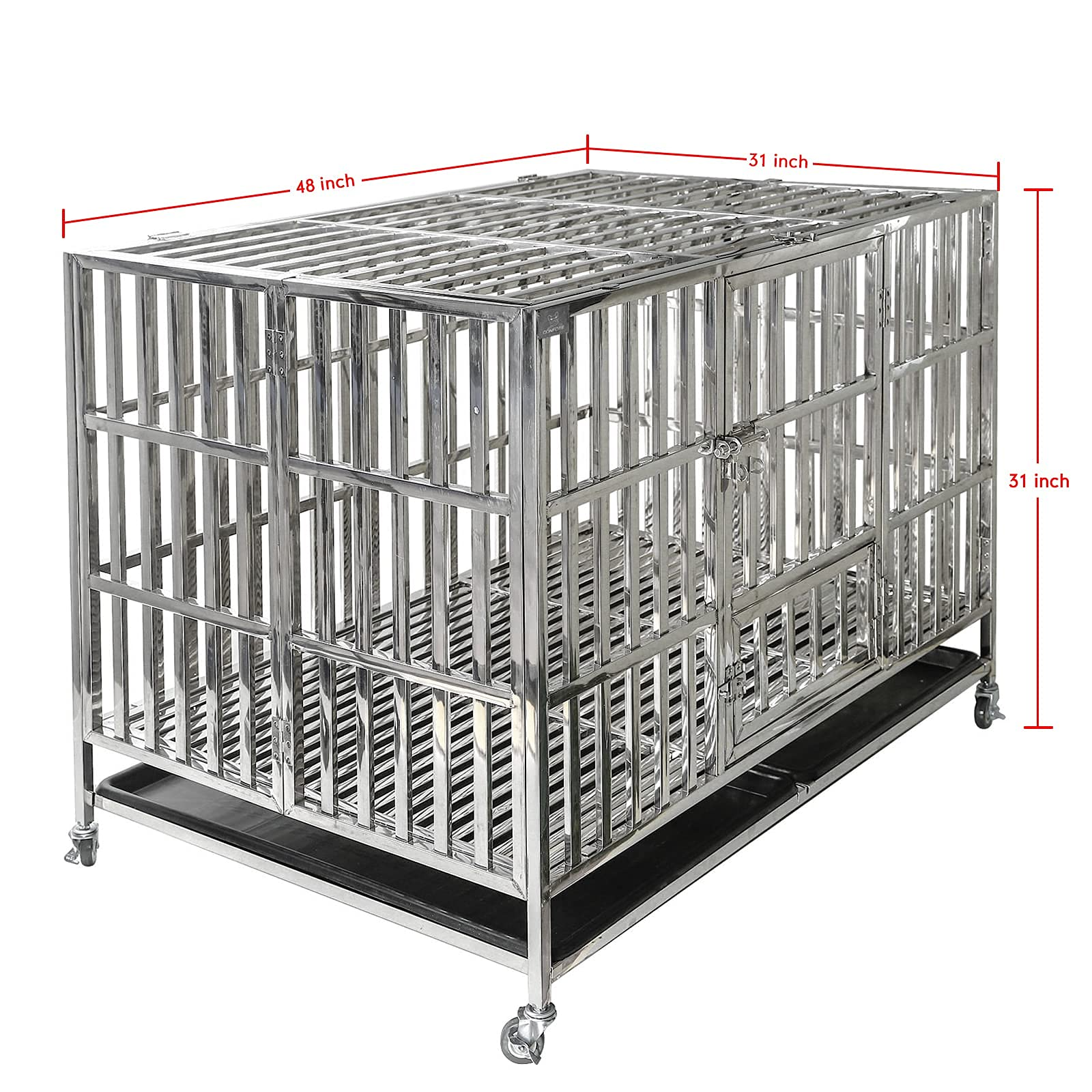 【Pet】48 Heavy Duty Stainless Steel Dog Cage & Playpen for Training Large Dog Indoor Outdoor