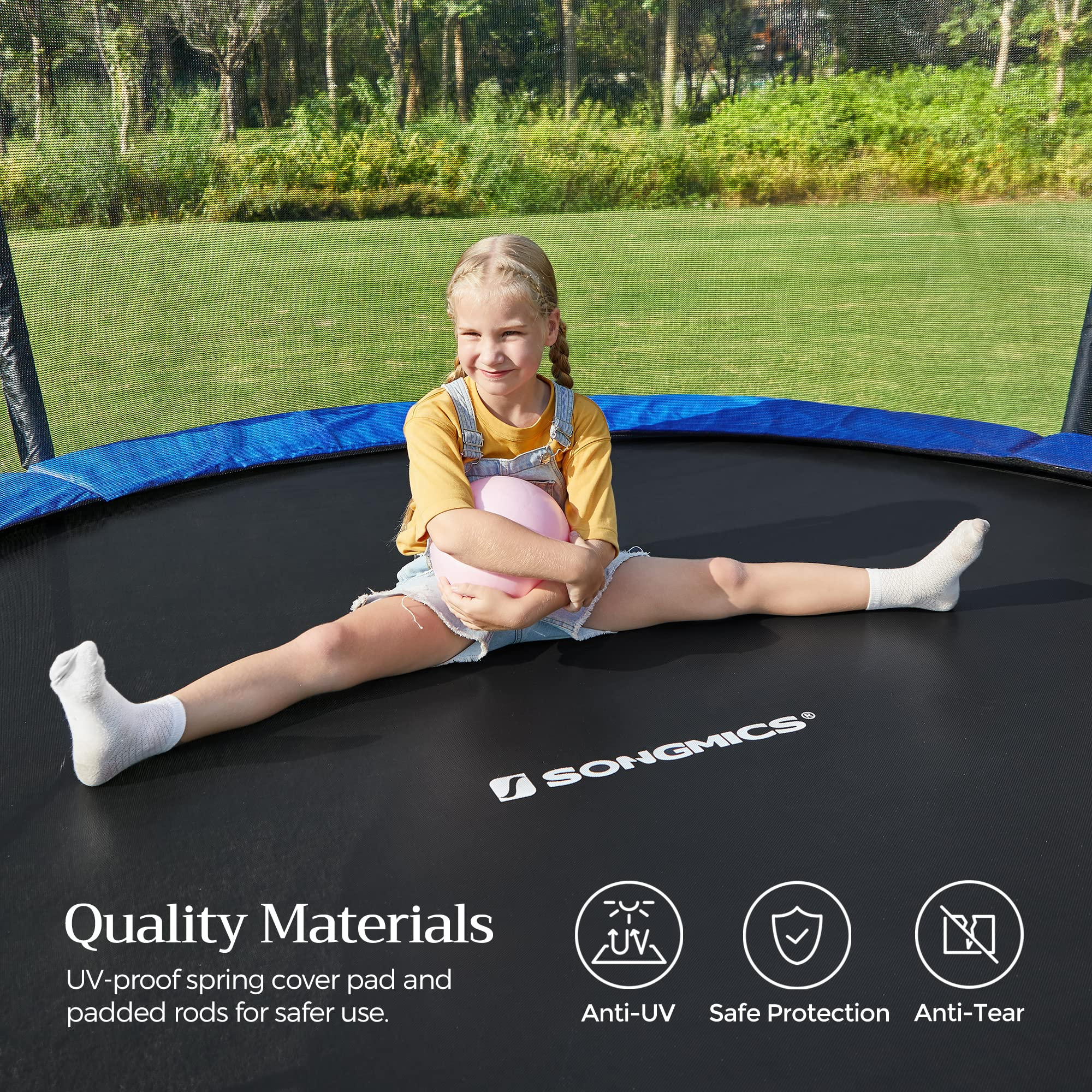 【Sports&Outdoors】Trampoline, Inner Saftey Net, Ladder, for Outdoor Garden Backyard