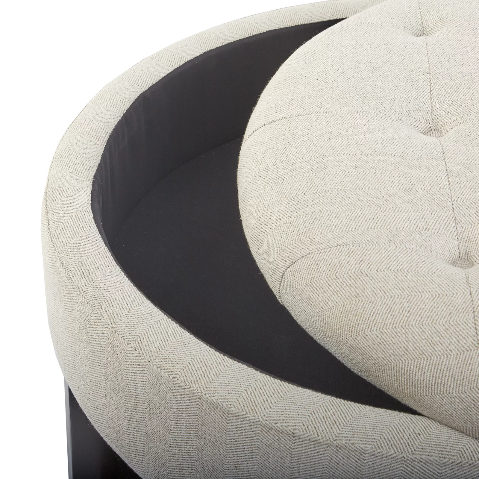 【Furniture】Lindquist Round Tufted Storage Ottoman