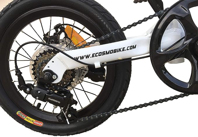 ECOSMO 16-Inch Lightweight Alloy Folding City Bike, 6 SP SHIMANO, Dual Disc Brakes - 16AF02W