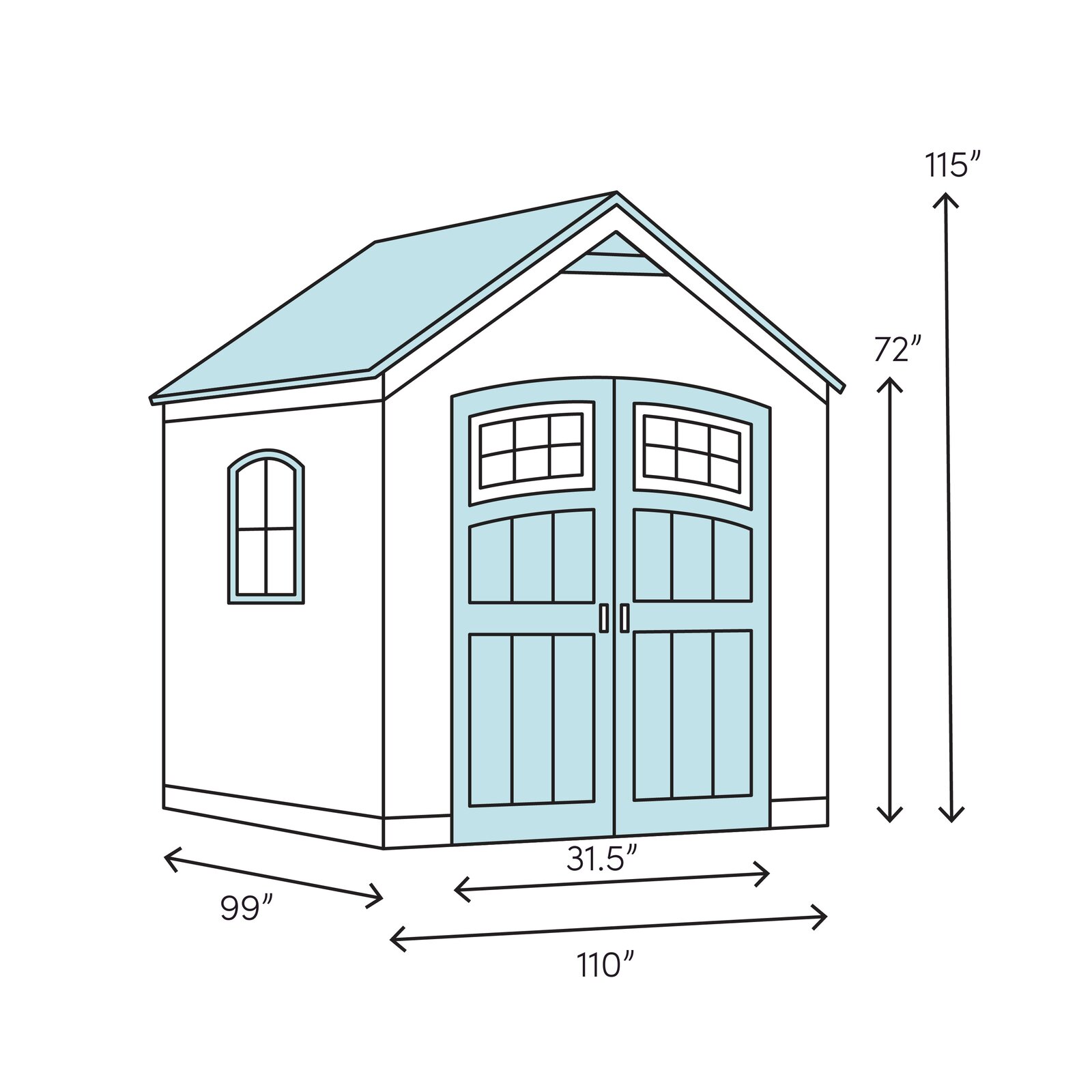 【Storage Shed】8x8 ft Cedar Wood Sunshed Garden Shed