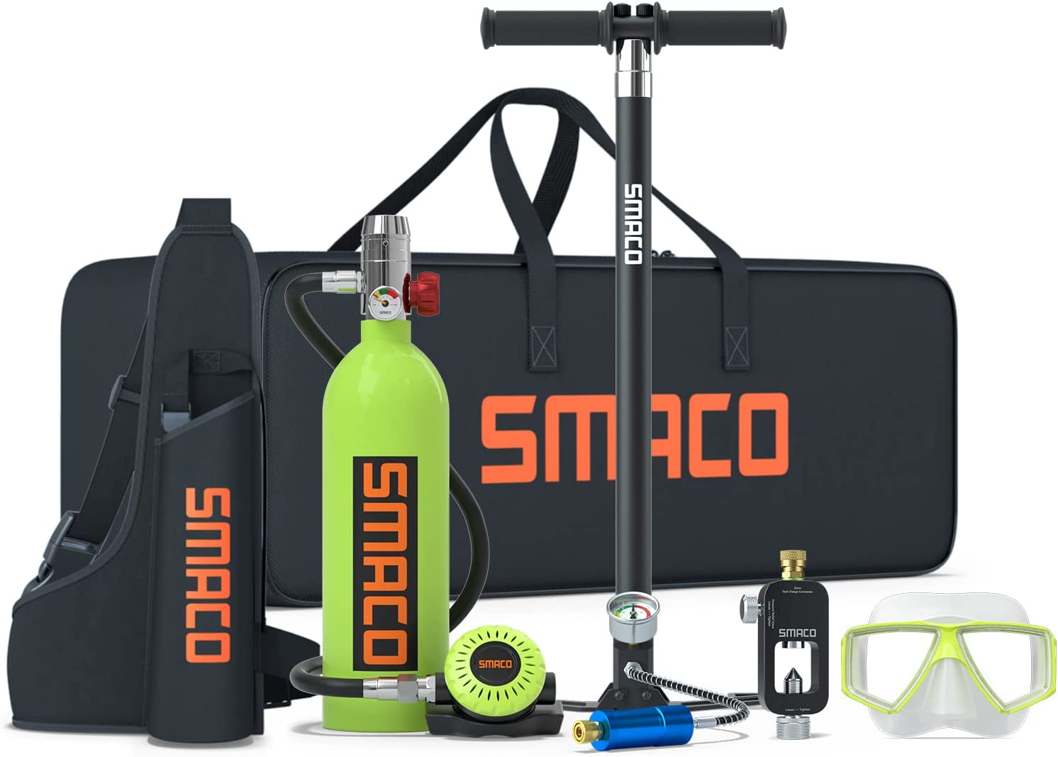 【Sports&Outdoors】Scuba Tank Diving Gear for Diver 1L Mini Scuba Tank Oxygen Cylinder with 15-20 Minutes Underwater Breathing Portable Diving