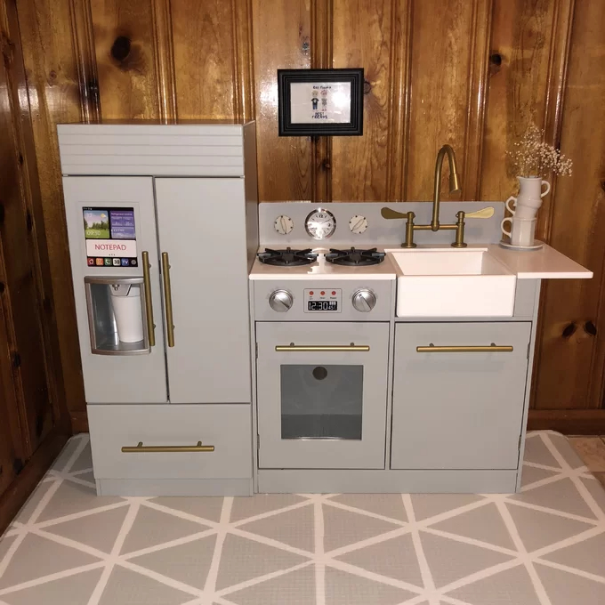 【Baby&Kids】Play Kitchen Toddler Pretend 2 pcs Play Set with Accessories & Ice Maker