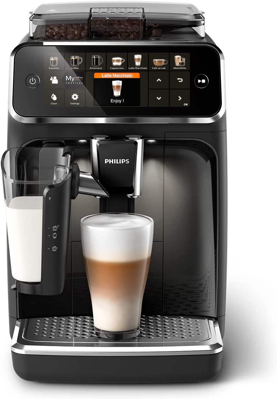 Philips Series 5400 Fully Automatic Coffee Machine - LatteGo Milk System, 12 Coffee Specialities, Intuitive Display, 4 User Profiles, Black (EP5441/50) & Philips Lime CA6903/10 Aqua Clean Water Filter