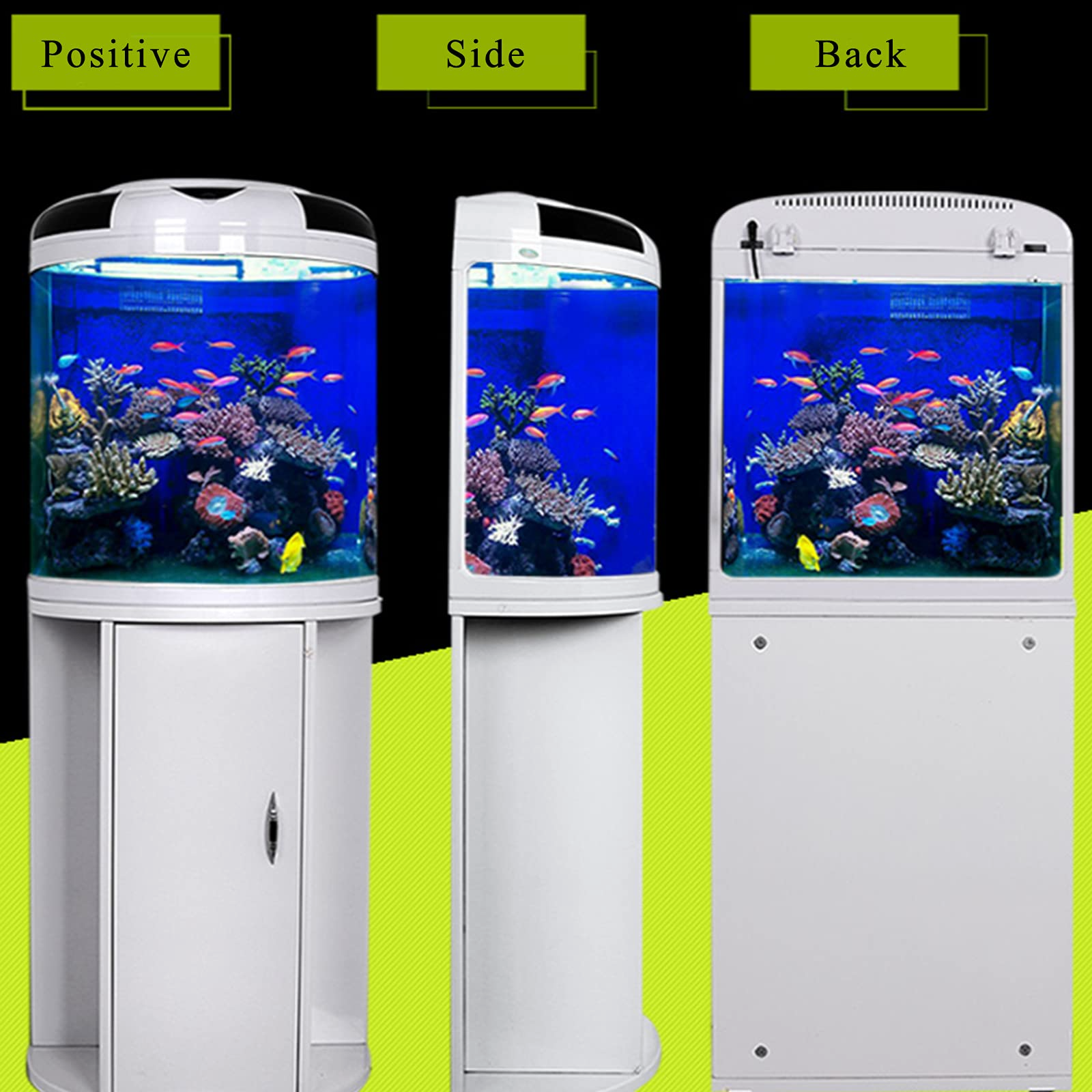 【Pet】Semi-Circular Fish Tank, Silent Acrylic Aquarium for Home Office Living Room, Water-Free Fish Tank