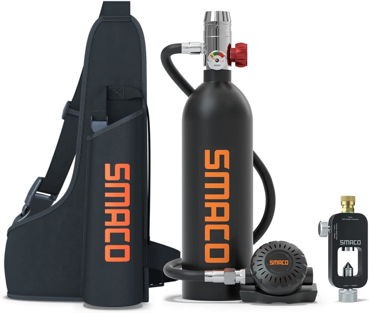 【Sports&Outdoors】Scuba Tank Diving Gear for Diver 1L Mini Scuba Tank Oxygen Cylinder with 15-20 Minutes Underwater Breathing Portable Diving