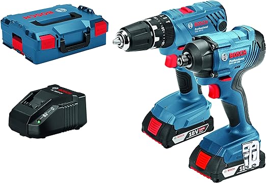 Bosch Professional 18V System Cordless Combination Drill Set GSB 18 V-55 GDR 18V-200
