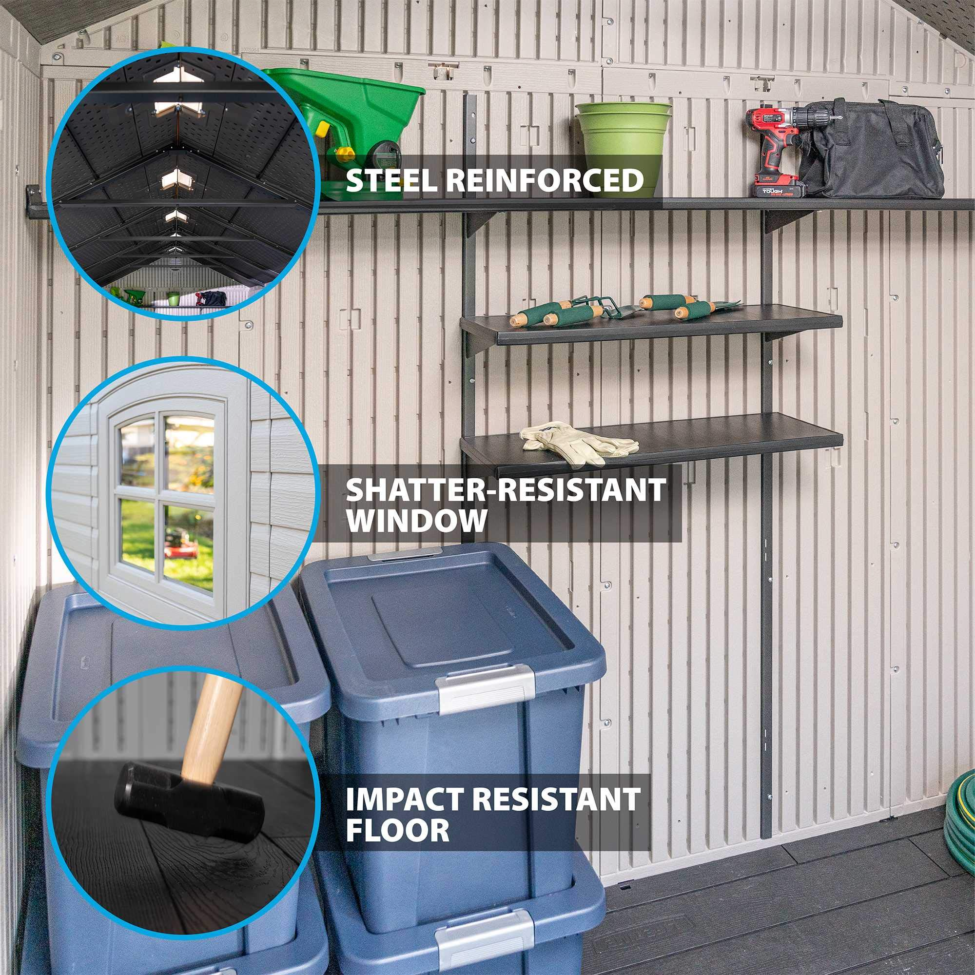 【Storage Shed】8 x 15 Ft. Outdoor Storage Shed, Desert Sand