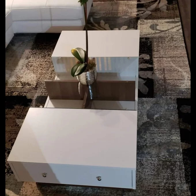【Furniture】Madilynn Trestle Coffee Table with Storage