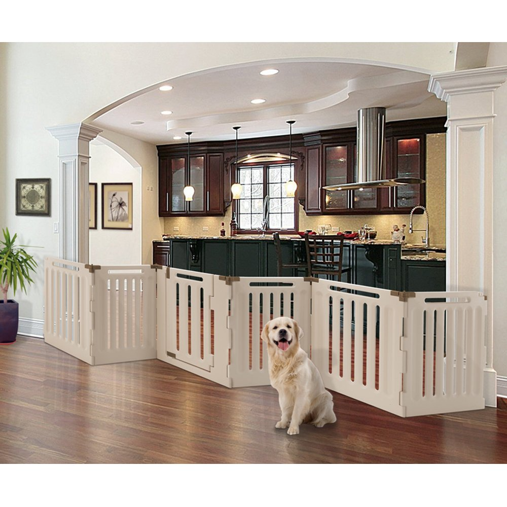 【Home&Garden】Convertible Indoor/Outdoor Pet Playpen, Large, Soft Tan/Mocha