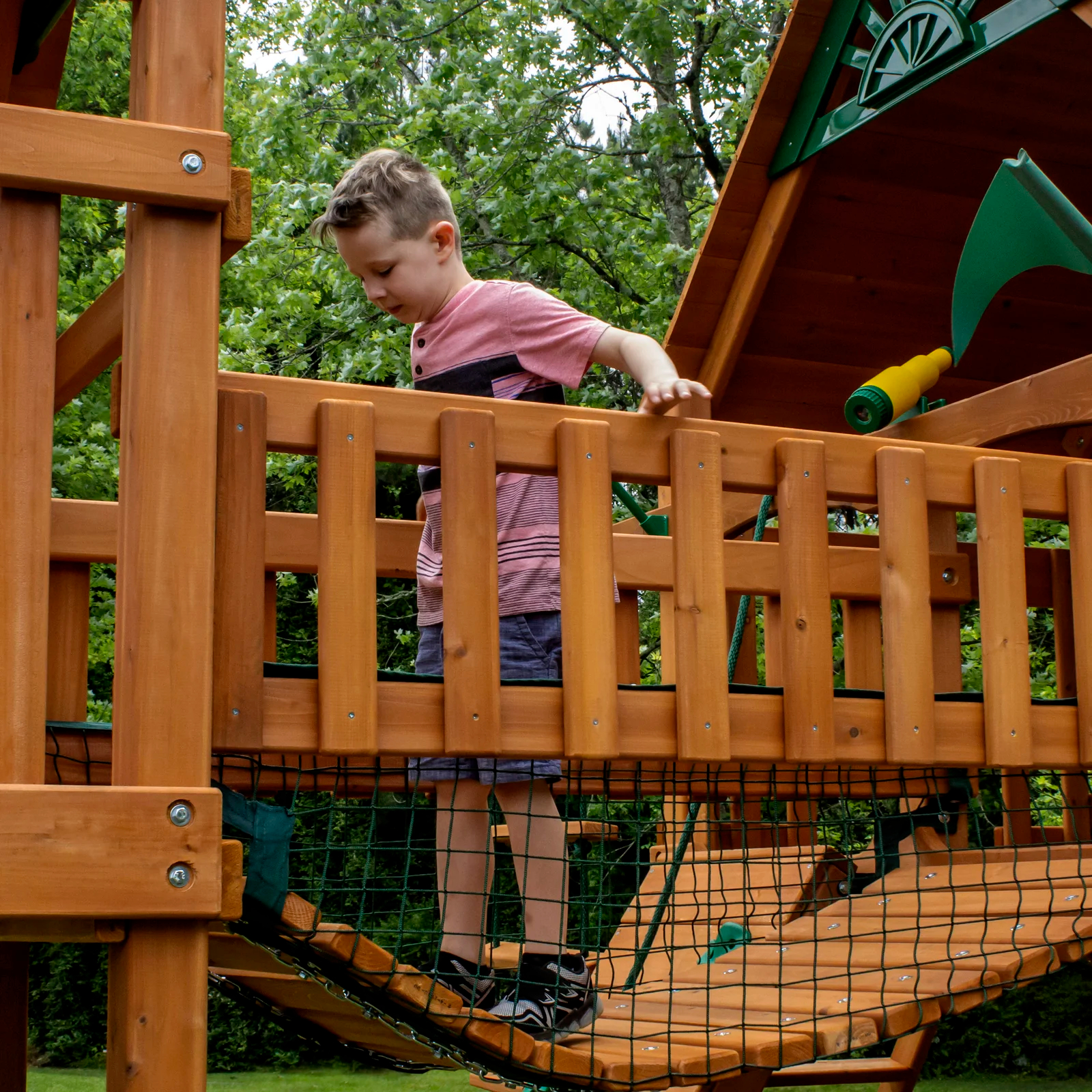 【Baby&Kids】Treasure Trove I Swing Set with Wood Roof