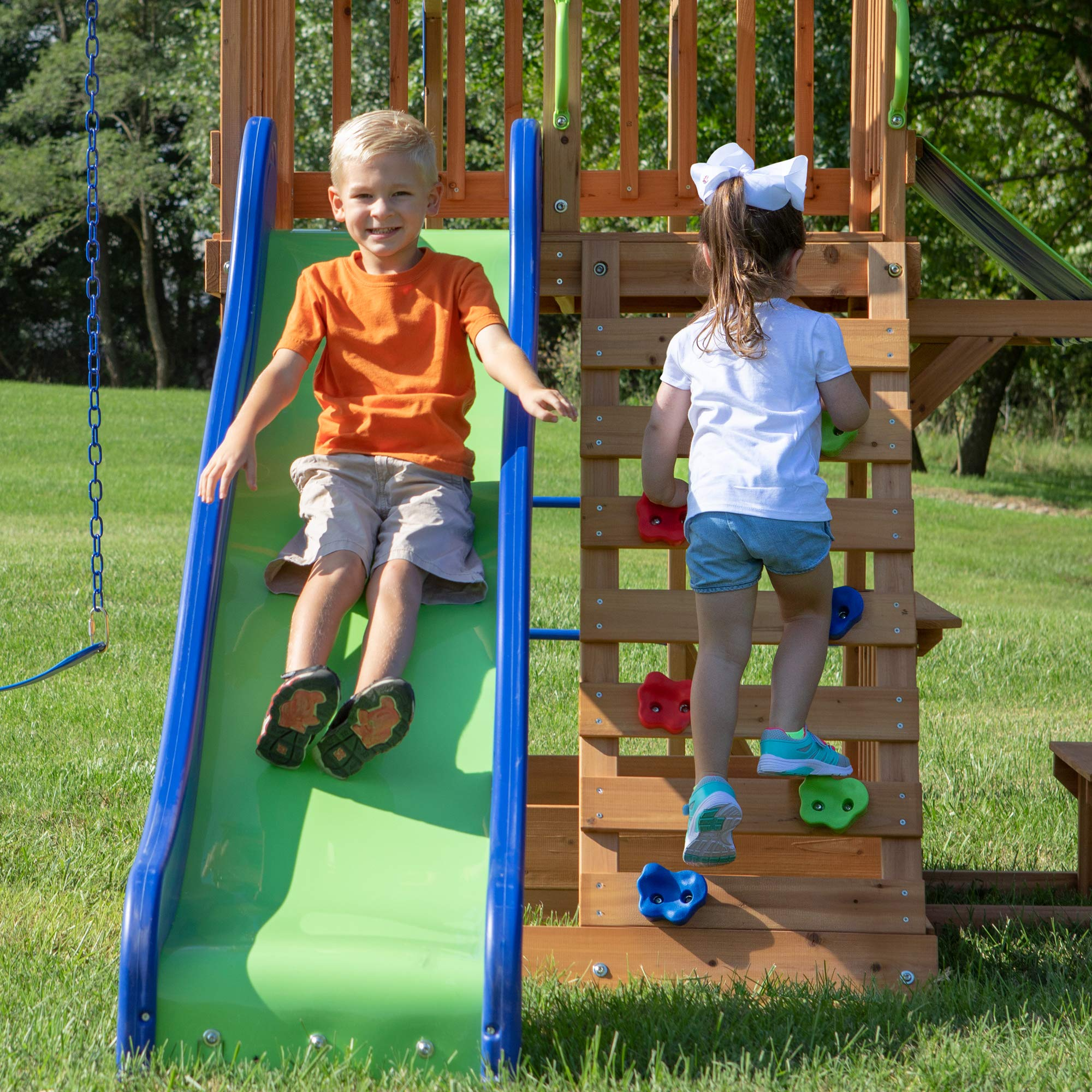 【Baby&Kids】Beach Front All Cedar Wooden Swing Set